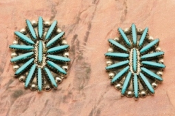 Genuine Sleeping Beauty Turquoise Sterling Silver Post Earrings